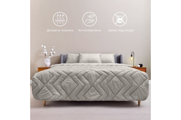 Одеяло зимнее NORDIC COMFORT 200х220 см IDEIA антиаллергическое теплое щелоч 300 г/м2 серое