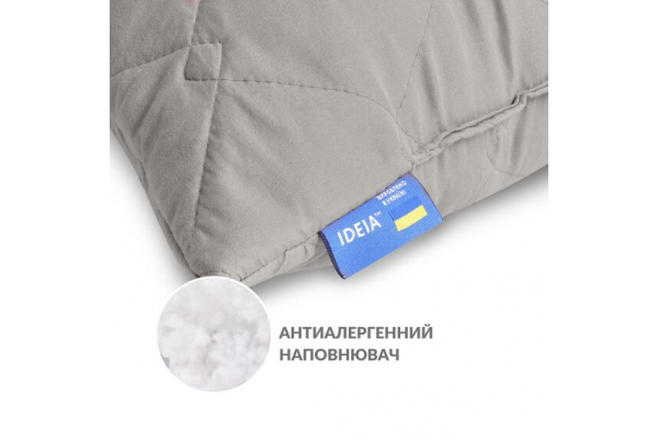 Подушка для сна и отдыха CUBE IDEIA 40x135 cм, подушка для тела, длинная подушка, антиаллергенная св.серый