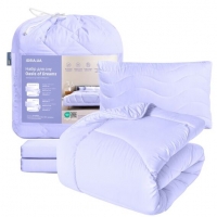 Набір постільної білизни OASIS TM IDEIA полуторний з ковдрою 140х210 см, наволочка 50х70 см та простирадло 150х220 см лаванда