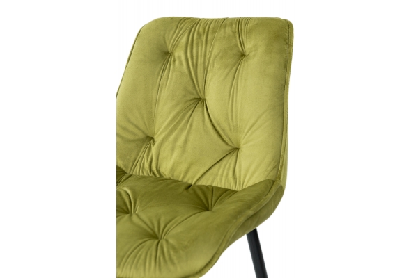 Стілець Прадо чорний/ велюр олива