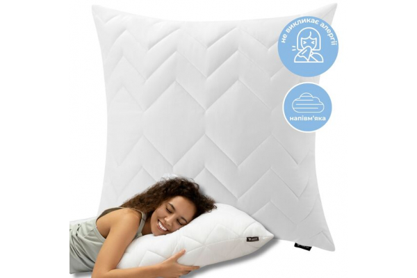 Подушка NORDIC COMFORT IDEIA 70х70 см чехол с стежкой антиаллергенное волокно белая