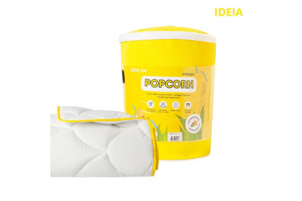 Одеяло ПОПКОРН зимнее ТМ IDEIA 200x220 см с кукурузным наполнителем щел 400 грн/2 белое