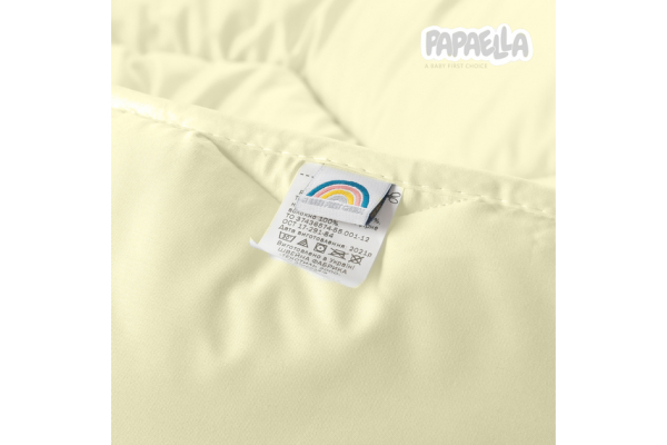 Одеяло детское всесезонное в кроватку Comfort PAPAELLA 100х135 см, одеяло детское антиаллергенное, теплое зигзаг/молоко