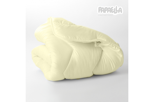 Одеяло детское всесезонное в кроватку Comfort PAPAELLA 100х135 см, одеяло детское антиаллергенное, теплое зигзаг/молоко