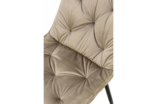 Стілець Прадо чорний/ велюр мокрий пісок