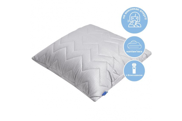 Подушка NORDIC COMFORT+ IDEIA 70х70 см чехол с стежкой и молнией антиаллергенное серое волокно