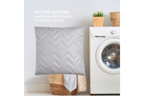 Подушка NORDIC COMFORT+ IDEIA 70х70 см чехол с стежкой и молнией антиаллергенное серое волокно