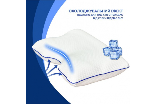 Подушка ортопедическая MEMORY FOAM IDEIA контурная 58х42х13 см с эффектом памяти, с наволочкой на молнии