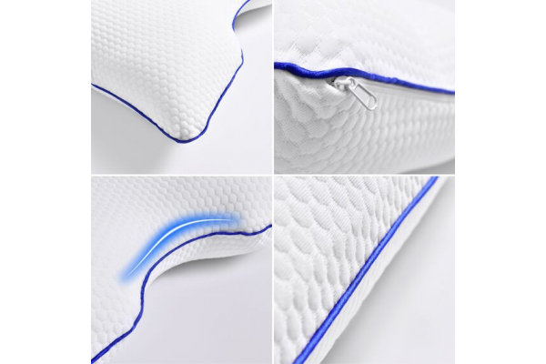 Подушка ортопедическая MEMORY FOAM IDEIA контурная 58х42х13 см с эффектом памяти, с наволочкой на молнии