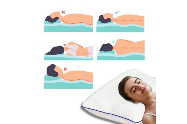 Подушка ортопедическая MEMORY FOAM IDEIA контурная 58х42х13 см с эффектом памяти, с наволочкой на молнии