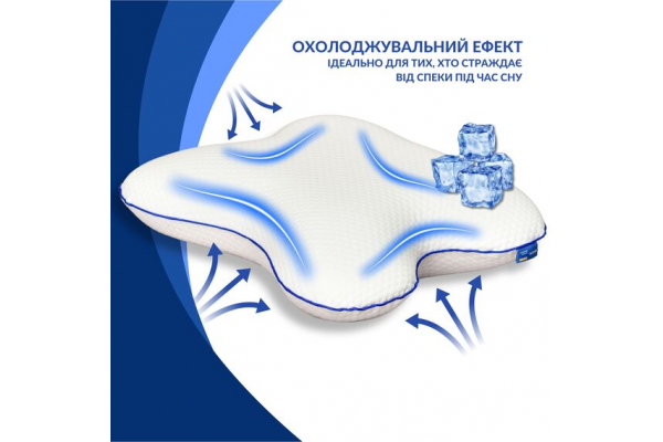 Подушка ортопедическая MEMORY FOAM IDEIA бабочка 58х50х12 см с эффектом памяти, мемори, с наволочкой на молнии