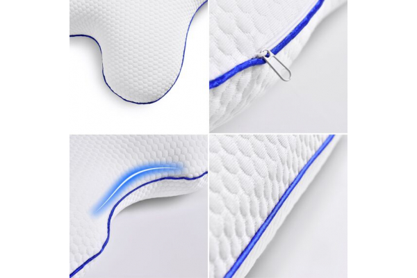 Подушка ортопедическая MEMORY FOAM IDEIA бабочка 58х50х12 см с эффектом памяти, мемори, с наволочкой на молнии