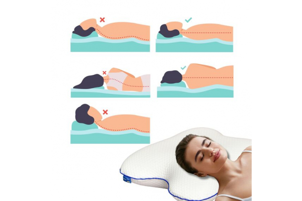 Подушка ортопедическая MEMORY FOAM IDEIA бабочка 58х50х12 см с эффектом памяти, мемори, с наволочкой на молнии