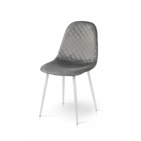 Стул Марс белый/велюр серый