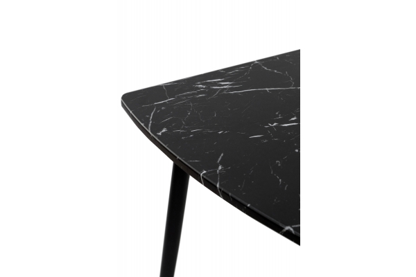 Стіл Соло 110(+35)*70 чорний метал/мрамор чорн
