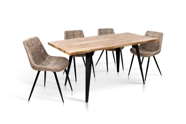 Стіл Лагуна, 120(+40)*80, чорний/штучний шпон MDF