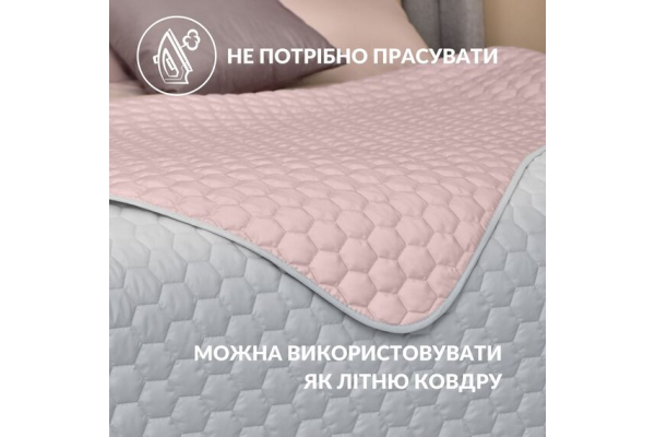 Покривало на ліжко Silhouette 220x240 IDEIA двосторонне, міцна стібка тканини, антиалергенне волокно м`ята