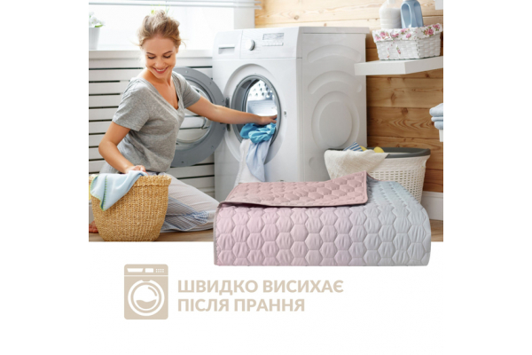 Покрывало на кровать Silhouette 220x240 IDEIA двустороннее, крепкая стежка ткани, антиаллергенное волокно пудра
