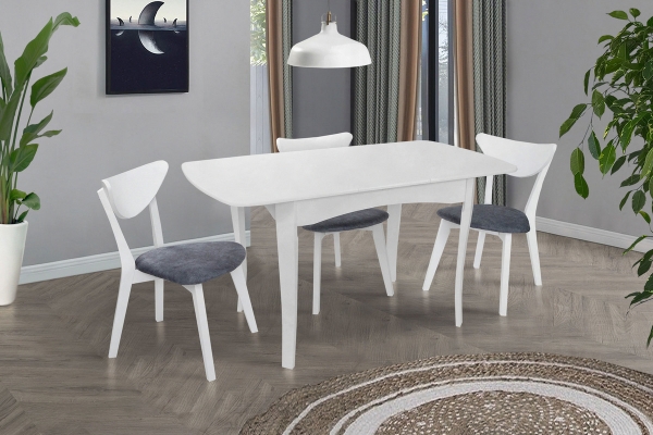 Стіл обідній Челсі (1080+320)*730, білий