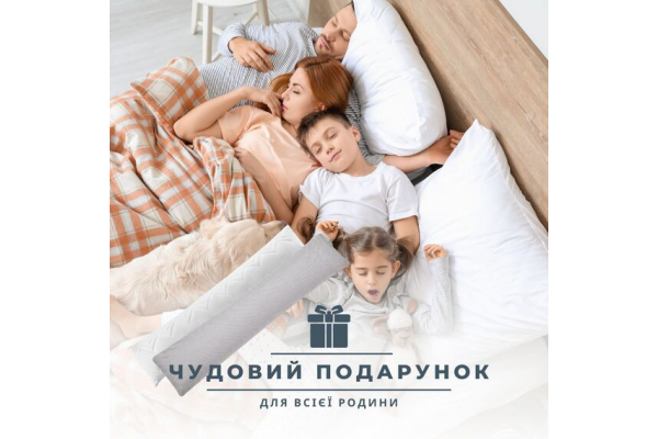 Подушка с наволочкой NORDIC+ для отдыха и сна 40х140 см IDEIA с молнией антиаллергенная серая белая