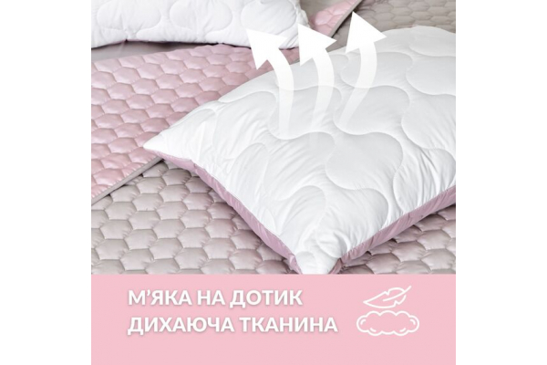 Подушка для сна 50х70 см Soft IDEIA двухсторонняя аналог лебединого пуха, искусственный пух, премиум пудра