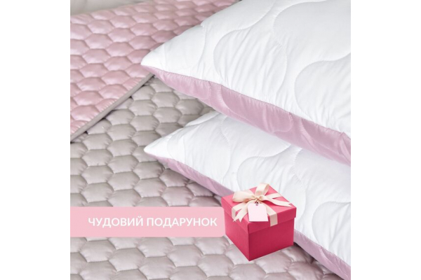 Подушка для сна 50х70 см Soft IDEIA двухсторонняя аналог лебединого пуха, искусственный пух, премиум пудра
