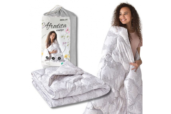 Одеяло летнее 155х210 Afrodita IDEIA, искусственный пух, легкий, облегченный, мягкий принт