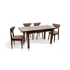 Стіл обідній Керамік (1220+380)*740, горіх темн.