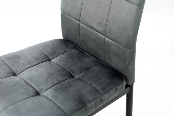 Стул Айс, черный/велюр серый