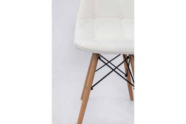 Стілець ДЖАСТІН, шкірзам білий