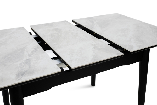 Стіл Нептун 95/125*70 чорний/керам бетон