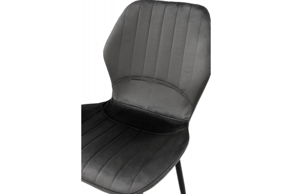 Стул Леон черный/велюр пепельный