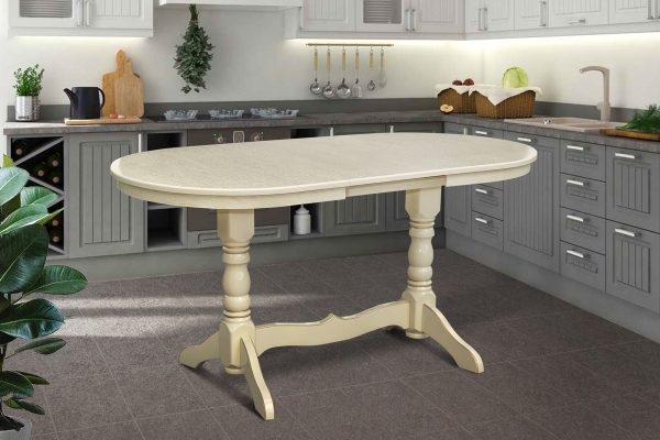 Стіл Говерла-2 розкл (120+40)/80,сл. кістка патина