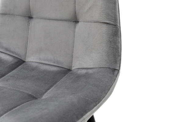 Стілець Квест, чорний/велюр сірий