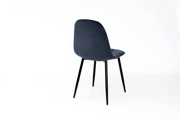 Стілець Квест, чорний / велюр темно-синій