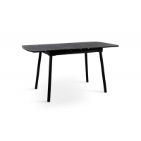 Стіл Соло 110(+35)*70 чорний метал/мрамор чорн