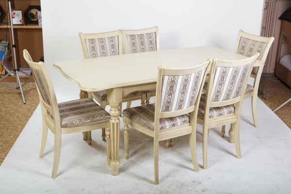 Стіл обідній Венеція (140+40)/85, слонова кістка