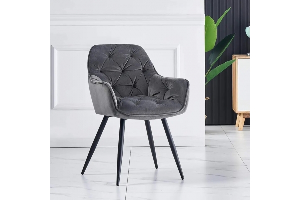 Крісло Парадіз HC-R18, чорний/ велюр сірий