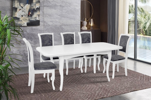 Стіл обідній Мартін (1300+400)*780, білий