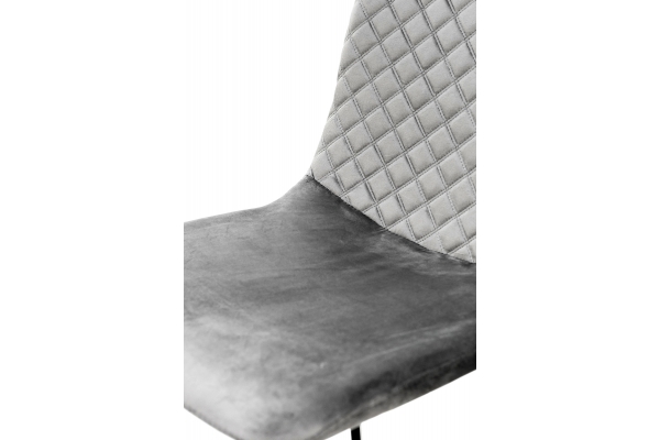 Стілець Некст, чорний/велюр сірий