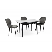 Стіл Нептун 95/125*70 чорний/керам бетон