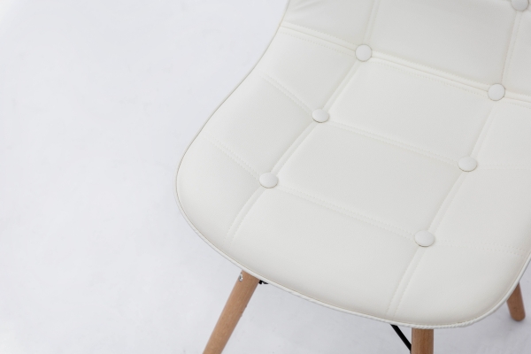 Стілець ДЖАСТІН, шкірзам білий