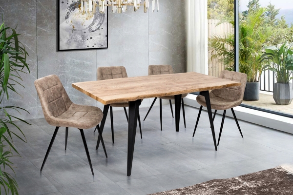 Стіл Лагуна, 120(+40)*80, чорний/штучний шпон MDF