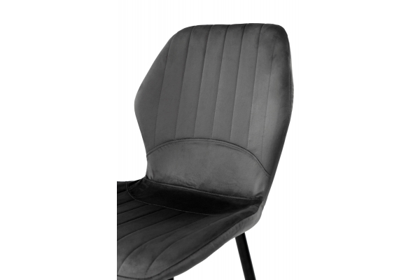 Стул Леон черный/велюр пепельный