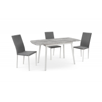 Стіл Соло 110(+35)*70 білий метал/базальт