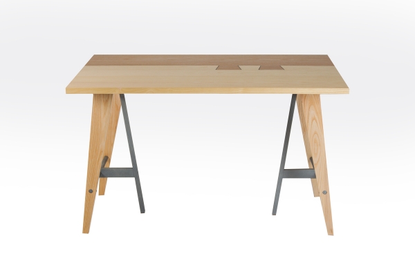 Стіл Дублін (120/75) каркас натур/столеш горіх---