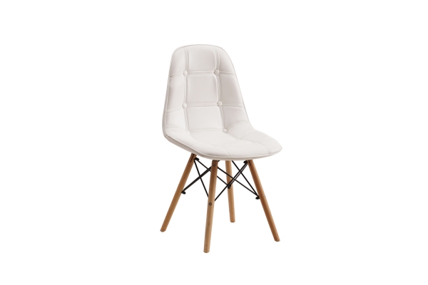 Стілець ДЖАСТІН, шкірзам білий