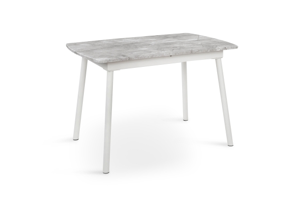 Стіл Соло 110(+35)*70 білий метал/базальт