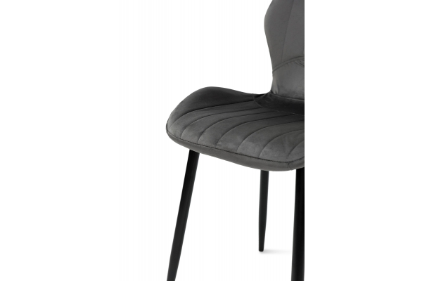 Стул Леон черный/велюр пепельный