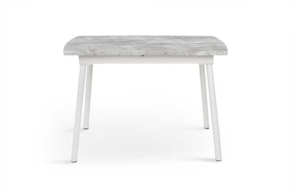 Стіл Соло 110(+35)*70 білий метал/базальт